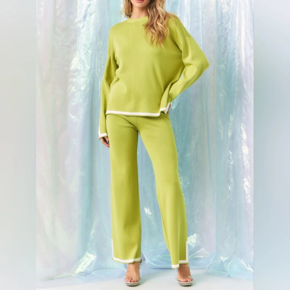 #47749 🛑S,M,L HIGH END Fabulous Knit Long Slv Top & Pants - Picture 6 of 8